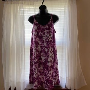 Tie-dye tank top dress A little past the knee